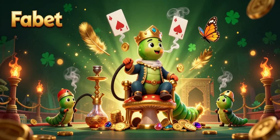 Experience Fabet's vibrant gaming world with a caterpillar sultan and poker-inspired smoke rings.