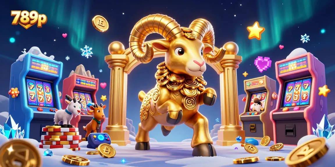 Engage with exciting gameplay at 789p featuring a golden ram charging through vibrant slot elements.
