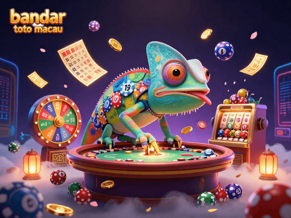 Experience the excitement of bandar toto macau with colorful lottery balls and dynamic casino elements.