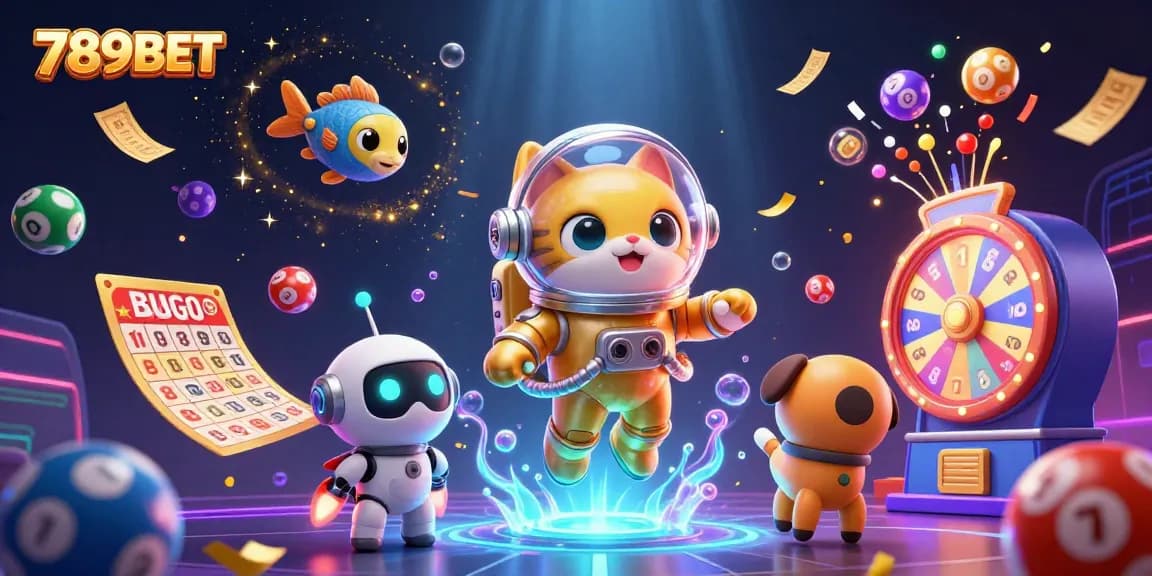 Join the excitement with 789BET as numbers bounce from lottery balls and golden prizes fill the scene.