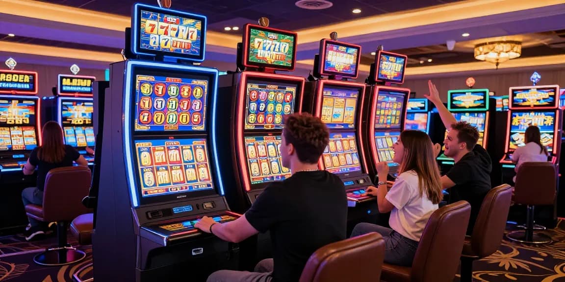 Exciting slot machine gameplay with 777 symbols, celebrating a jackpot win.