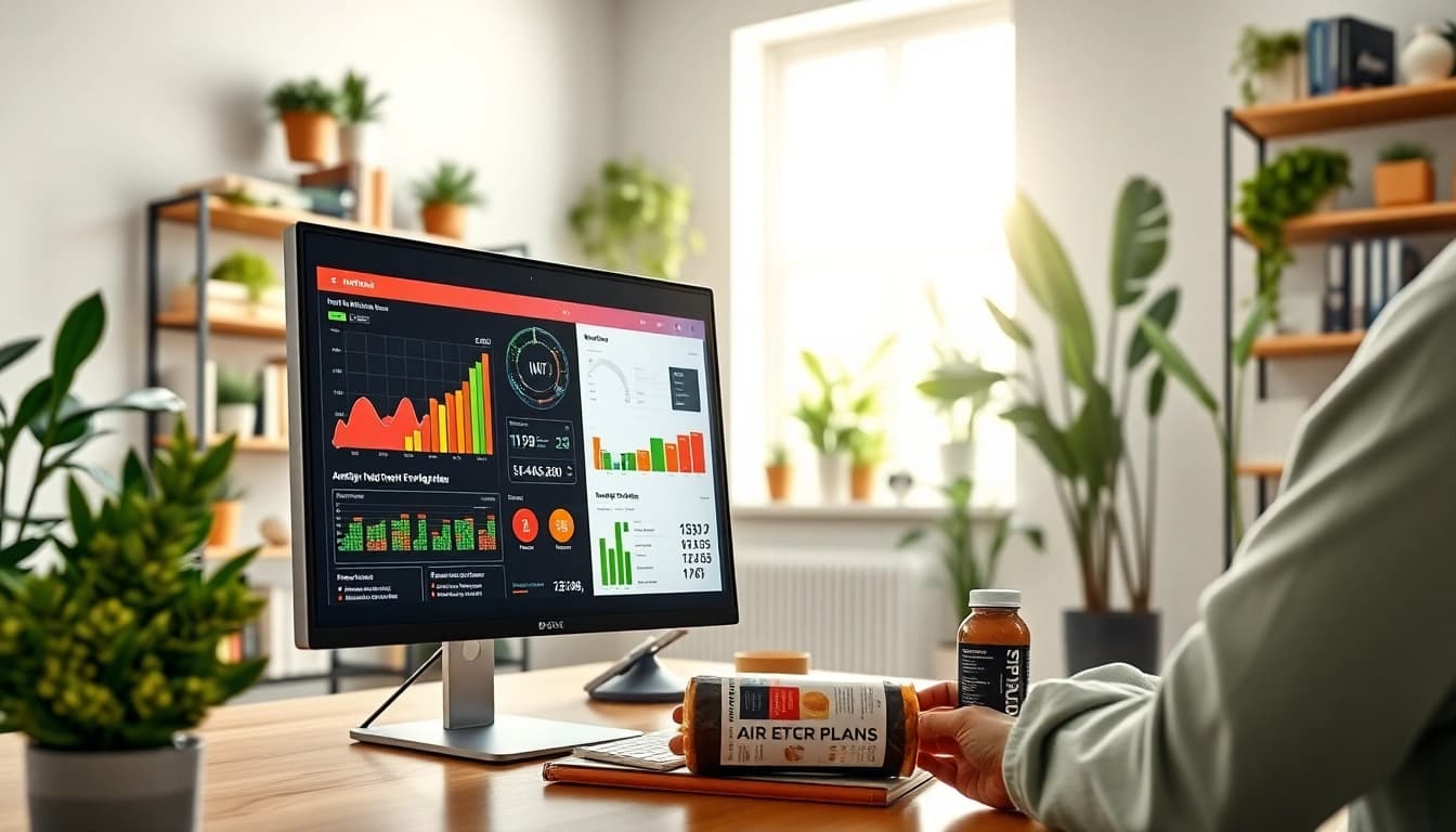 Nutritionist utilizing AI nutrition tools to analyze dietary data effectively.