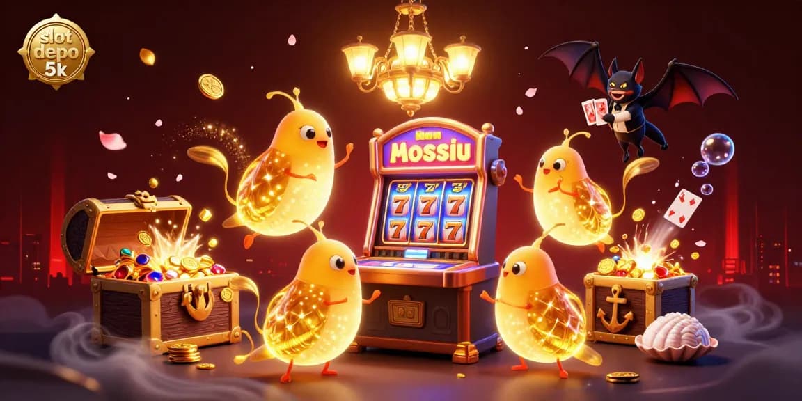 Experience the excitement at slot depo 5k with illuminating glowworms and slot machine action.