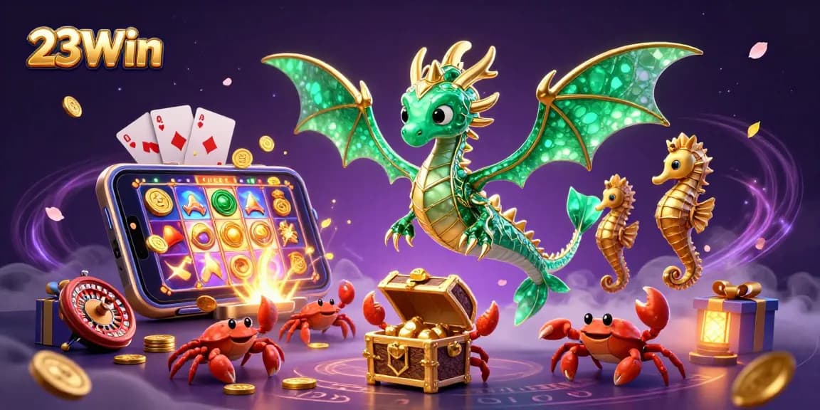 Experience the excitement of 23Win with vibrant slot games, majestic sea creatures, and bonus treasures.