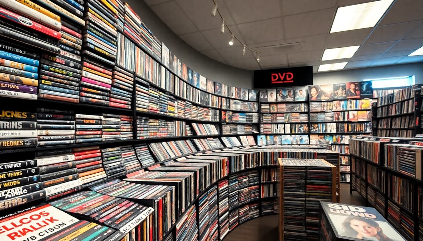 Browse the vast selection from a top dvd distributor with neatly organized DVD cases.