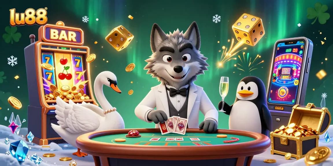 Experience thrilling gameplay at lu88 with vibrant casino characters and jackpot celebrations.