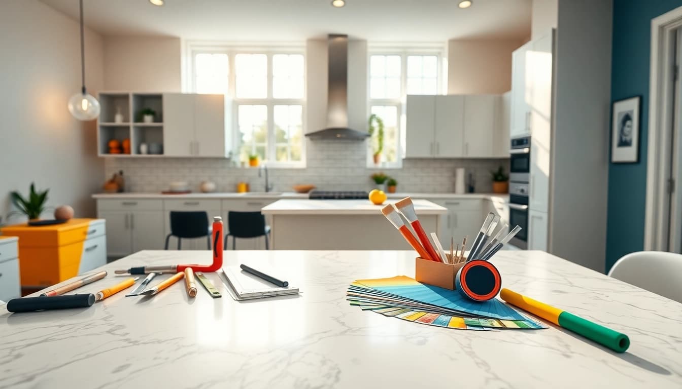 Transform your space with this stunning home improvement kitchen renovation showcasing modern design elements.