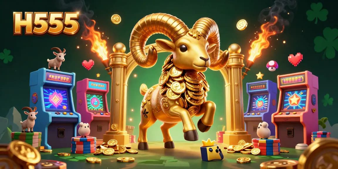 H555 unleashes a thrilling mobile betting experience with golden visuals and gaming elements.