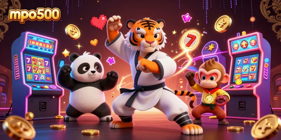 Spin the reels and chase jackpots with mpo500 in this vibrant casino scene.