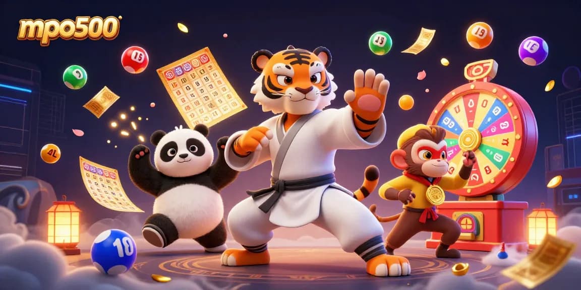 Engage with mpo500's vibrant gaming world, featuring colorful lottery elements and lively characters.