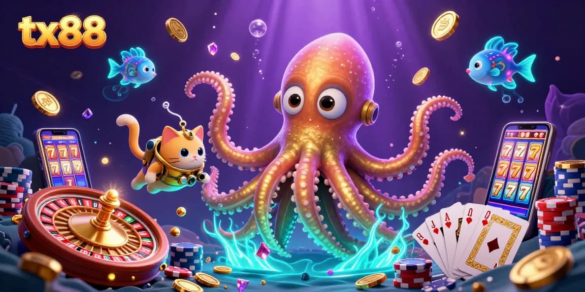 Experience gaming excitement with tx88's dazzling kraken and thrilling casino elements.