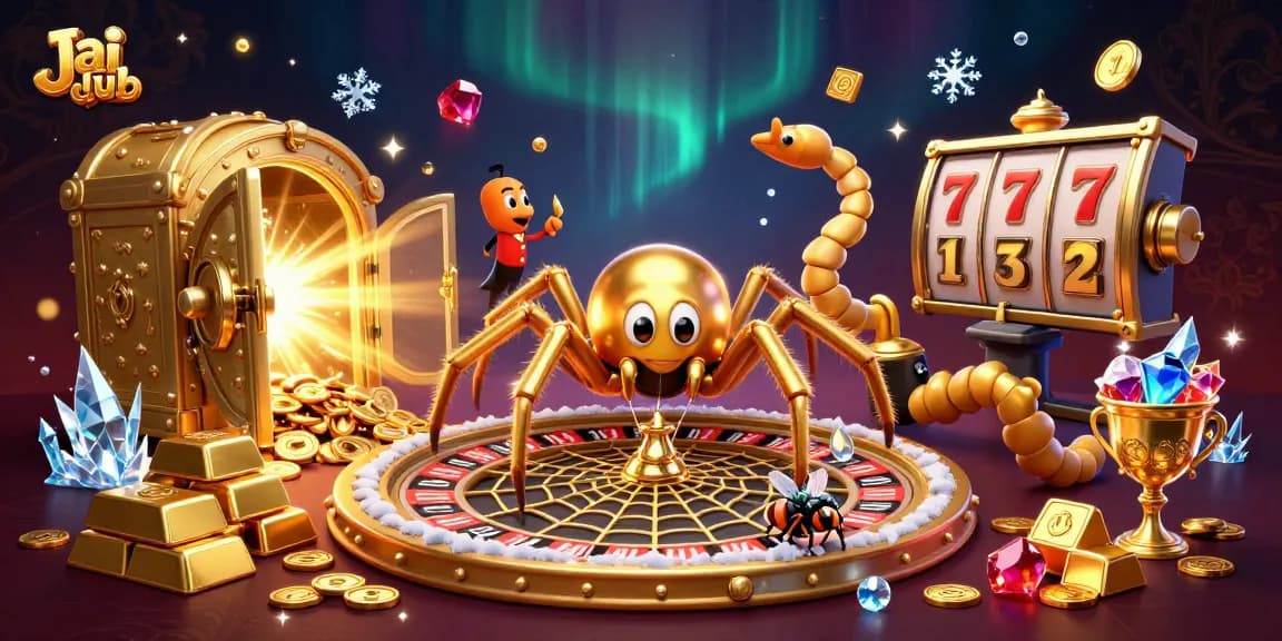 Engage in thrilling gaming at Jai club with a vibrant 3D illustration showcasing rich rewards and gaming excitement.