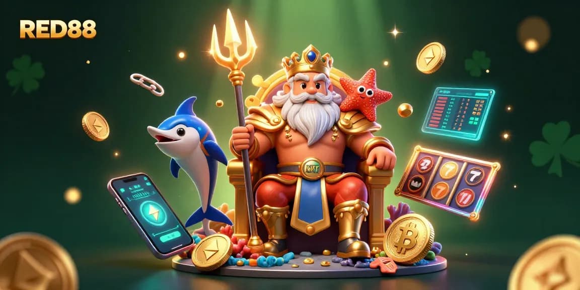 Experience the exciting world of RED88 with vibrant 3D characters and rich casino elements.