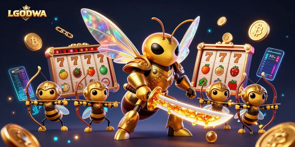 Experience thrilling wins with LGODEWA's slot gaming action, featuring an energetic fantasy scene.