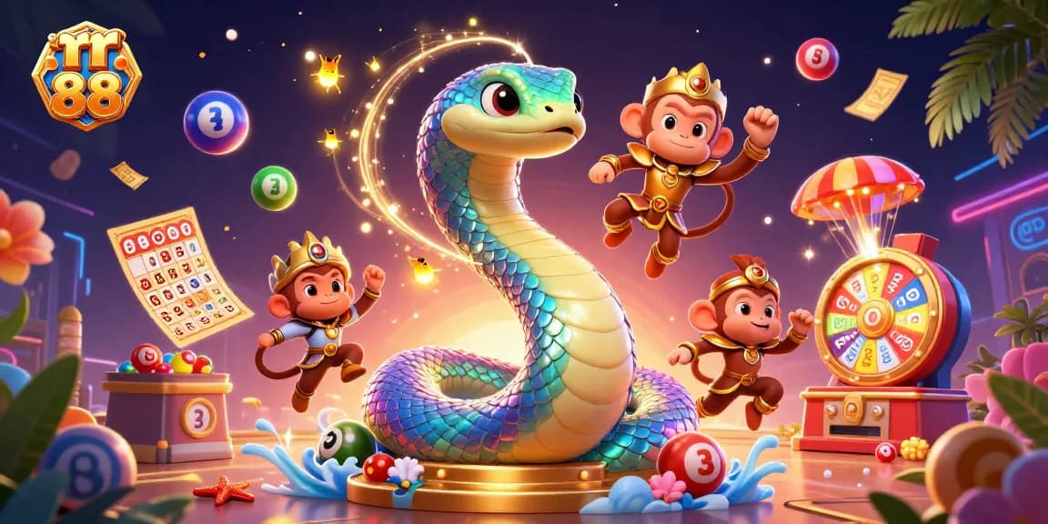 Experience thrilling gameplay at rr 88 with vibrant lottery elements and engaging characters in a colorful casino scene.
