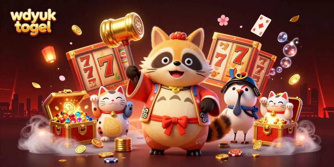 Experience the wdyuk togel excitement with our vibrant casino scene featuring lucky symbols and cheerful characters.