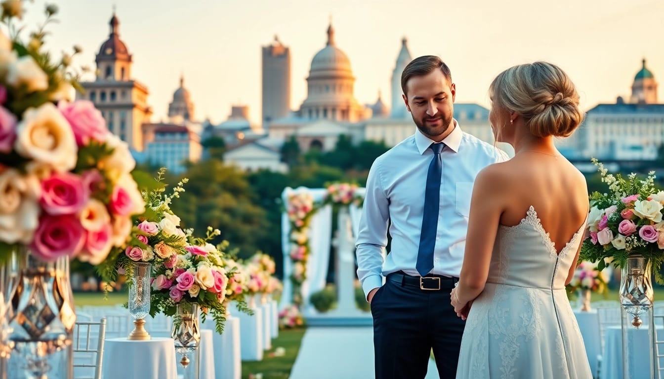 Washington dc wedding coordinator arranging a picturesque wedding ceremony with stunning floral designs.