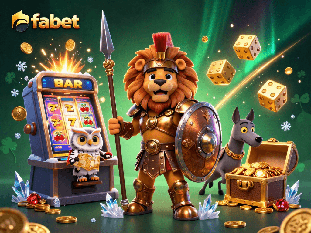 Experience the thrill of fabet with this vibrant casino scene featuring a jackpot explosion and dynamic characters.