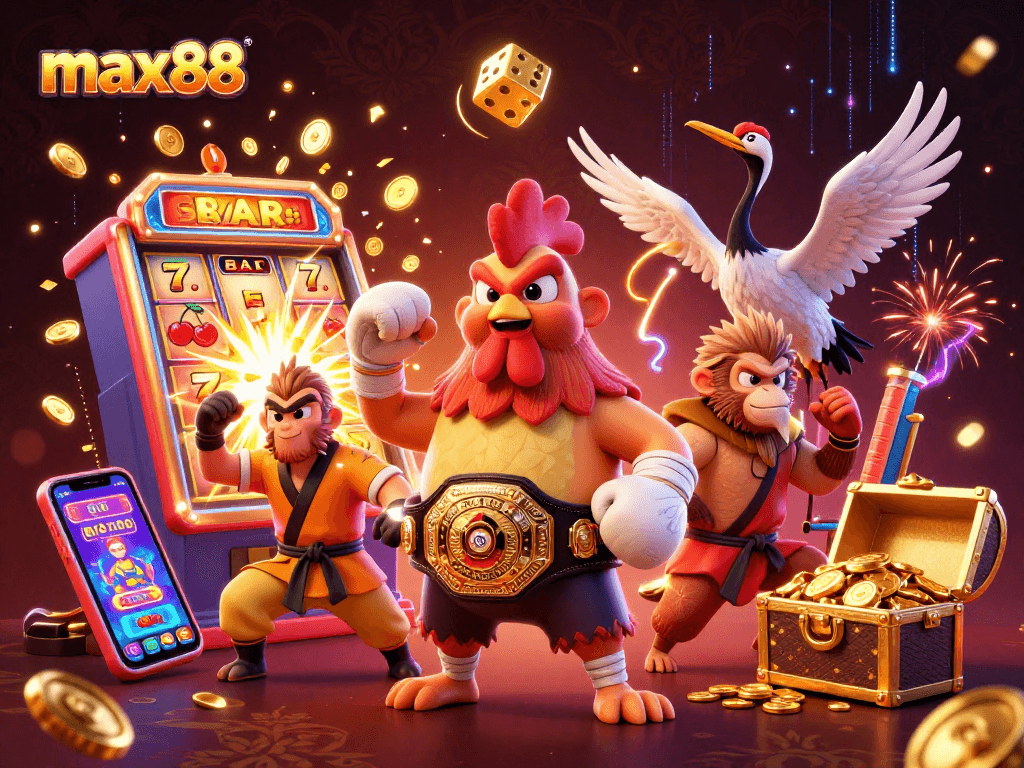 Engage with max88's thrilling casino adventure featuring vibrant characters and dynamic gaming elements.