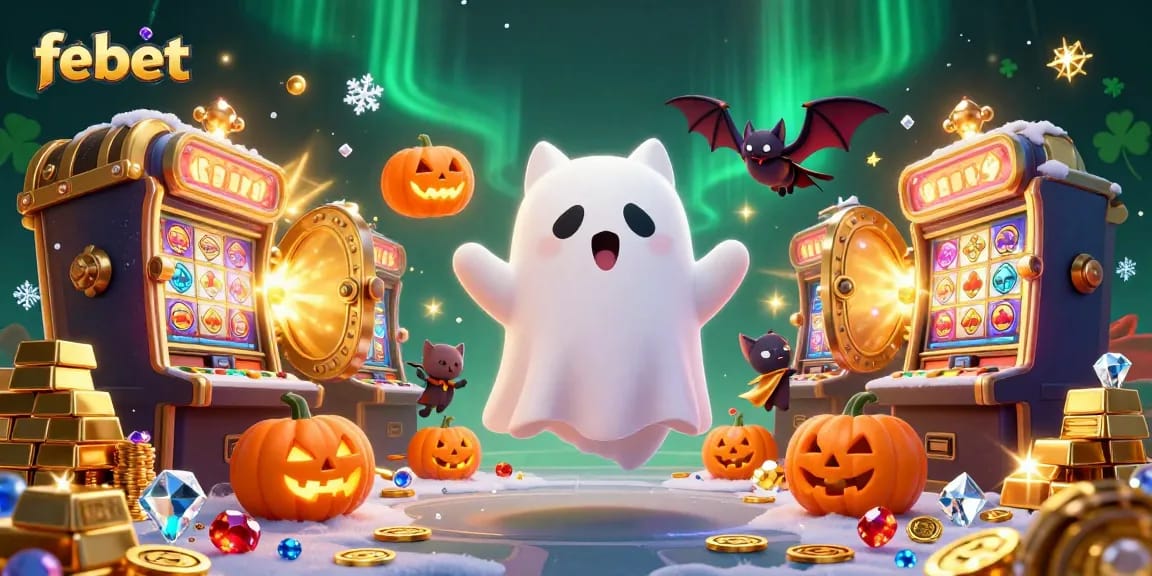 Experience excitement at febet's extravagant casino with ghostly charm and treasures.