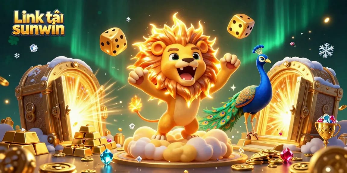 Play and win with Link tải sunwin, showcasing a vibrant 3D casino scene with themed elements.