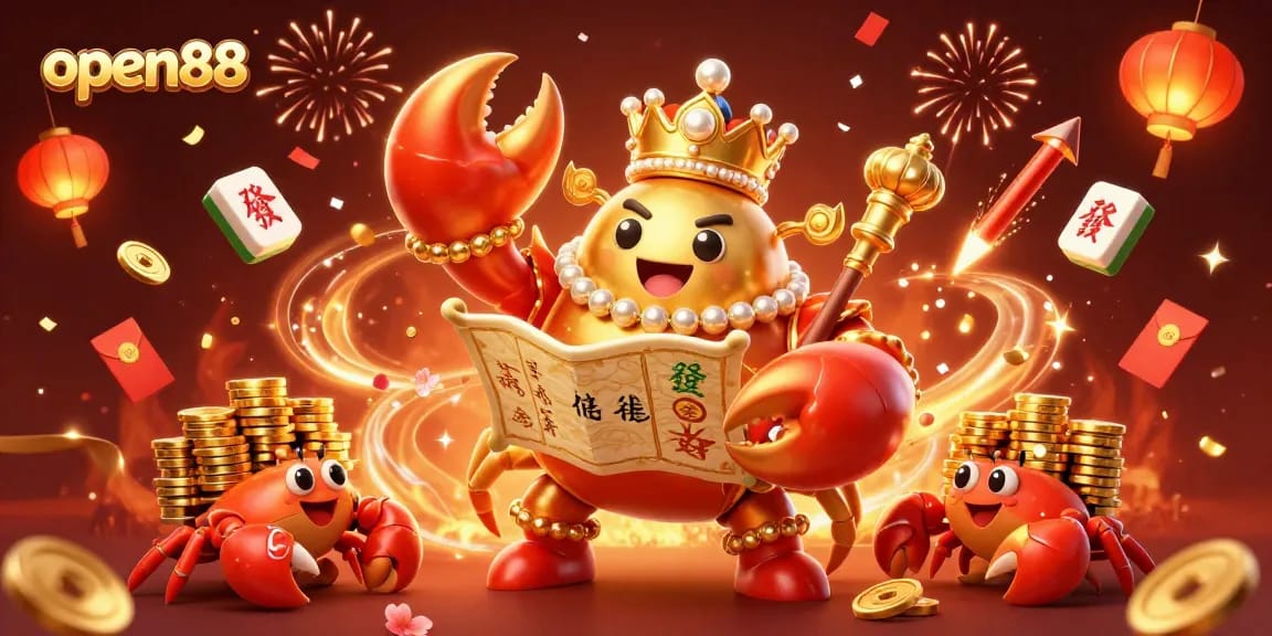 Experience the excitement of open88 with a vibrant 3D illustration featuring games and winning elements.