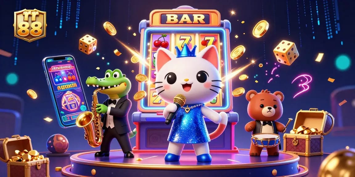 Spin to win at rr 88 with vibrant casino characters and jackpot excitement.