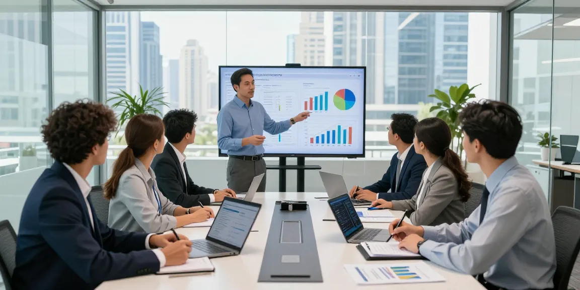 Accounting firms in UAE team collaborating on financial strategies in a modern Dubai office.
