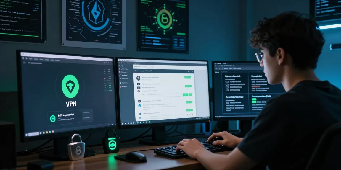 User exploring the Best Darknet Markets 2026 on multiple screens in a secure setting, showcasing cryptocurrency tools and privacy measures.