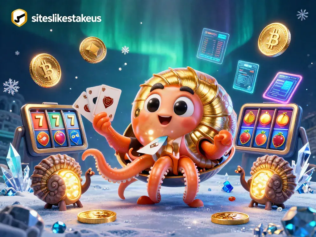 Uncover the enchanting world of siteslikestakeus as a giant nautilus reveals casino treasures and crypto elements.