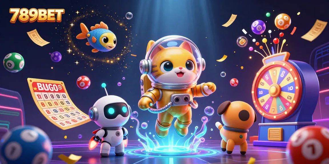 Join the excitement with 789BET as numbers bounce from lottery balls and golden prizes fill the scene.