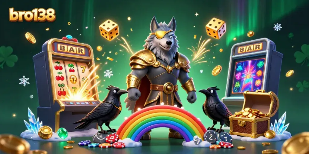 Experience the thrill of bro138 with Odin and his ravens celebrating a jackpot explosion
