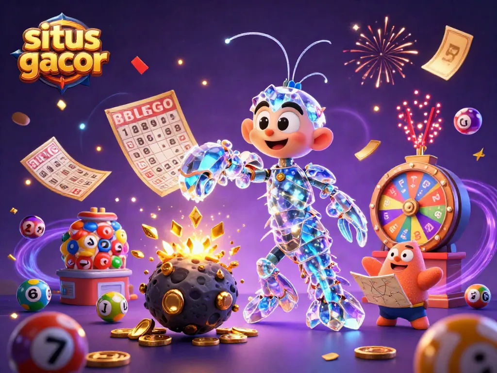 Engage with situs gacor through exciting galactic themed gambling illustration featuring colorful casino elements.