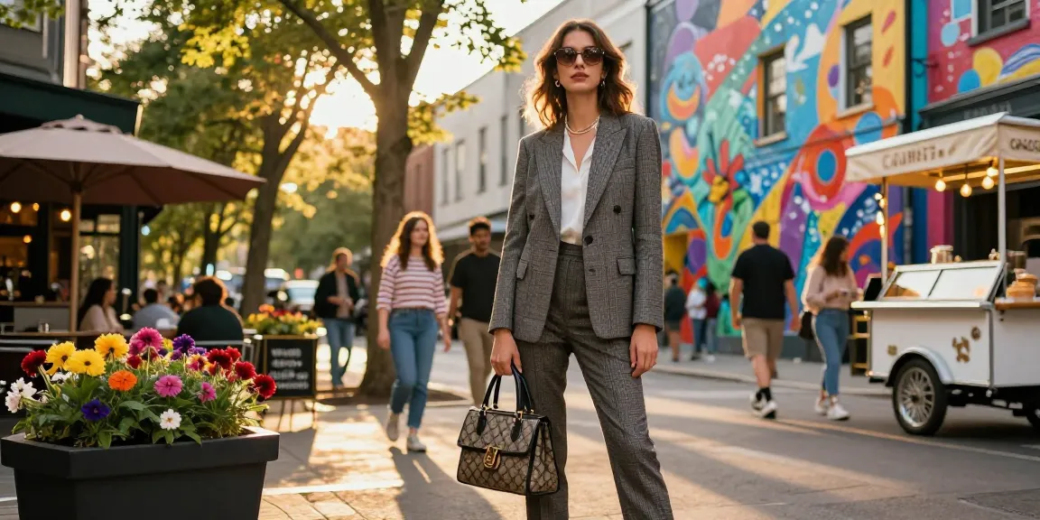 Consulente d'immagine che aiuta a scoprire il proprio stile unico in un ambiente urbano vibrante.