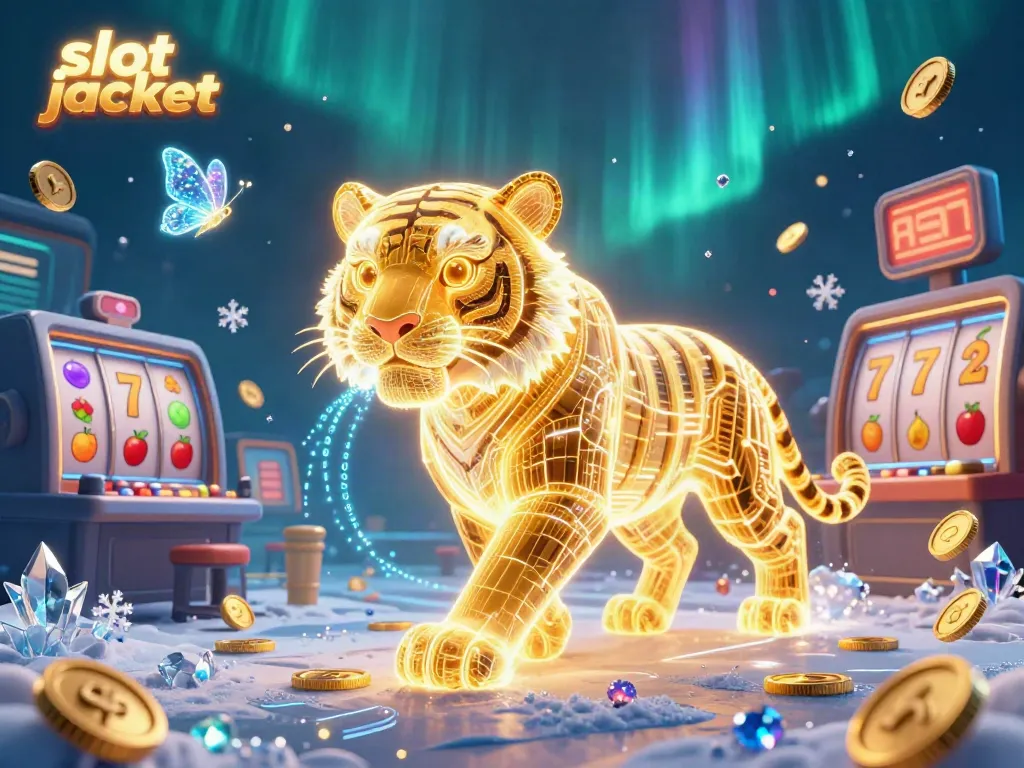Experience thrilling wins with slot jackpot in this dynamic 3D casino scene filled with vibrant energy.