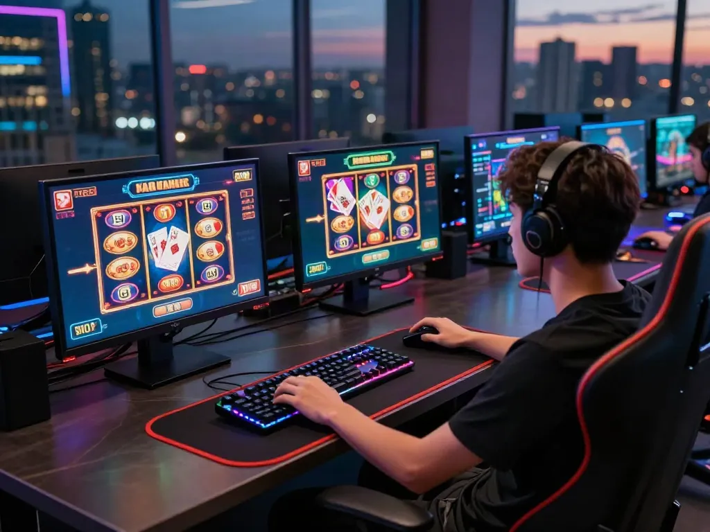 Người chơi tham gia trò chơi vvwin trực tuyến trong không gian gaming hiện đại.