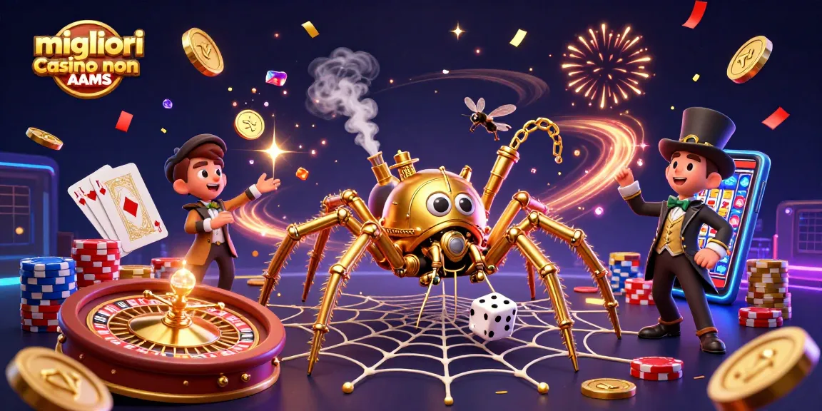 Scopri i migliori casino non AAMS con il ragno steampunk e effettivi elementi di gioco nel mondo del casinò online.