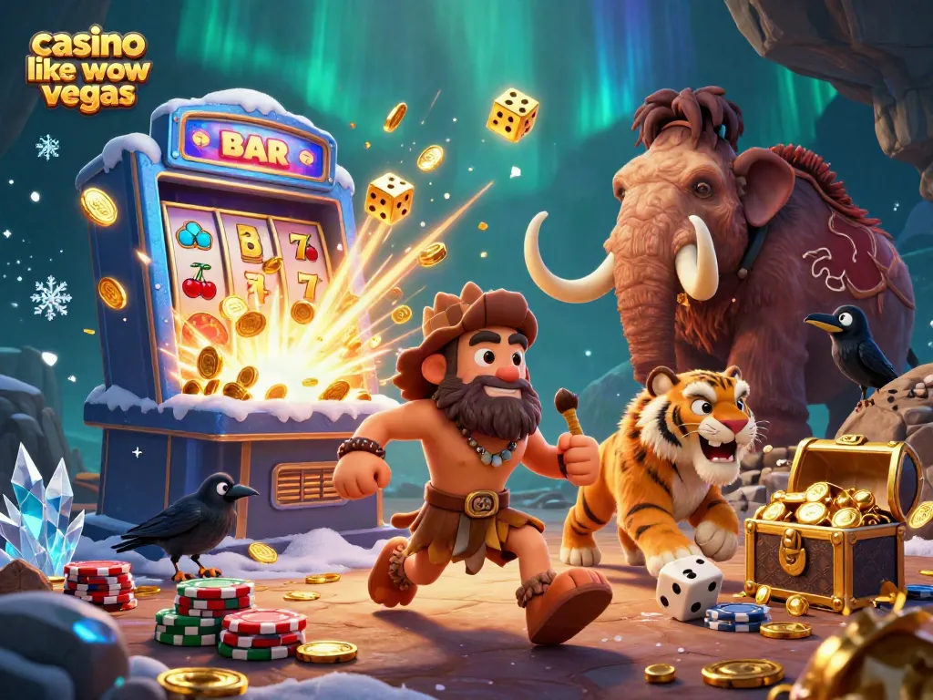 Experience the excitement of a casino like wow vegas with this vibrant 3D cartoon scene featuring thrilling jackpot action.