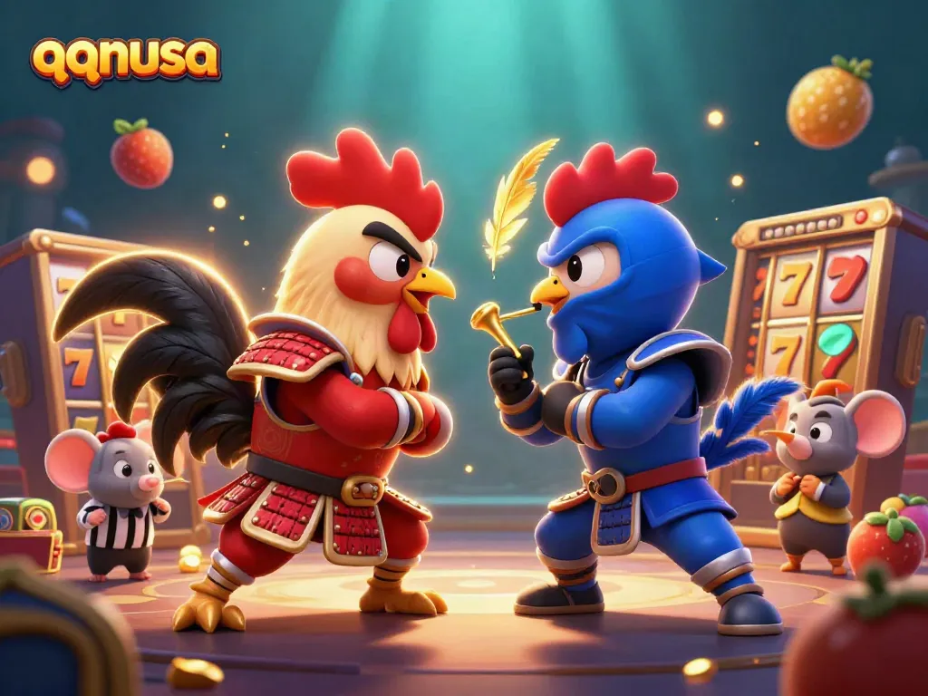Experience thrilling gameplay with qqnusa's dynamic slot competition featuring colorful characters and vibrant casino elements.