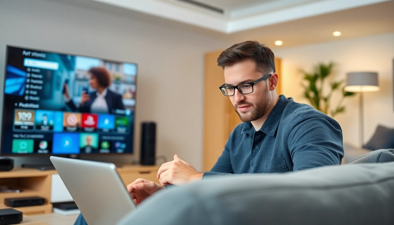 Discover iptv free trial options while exploring streaming devices in a bright home office.