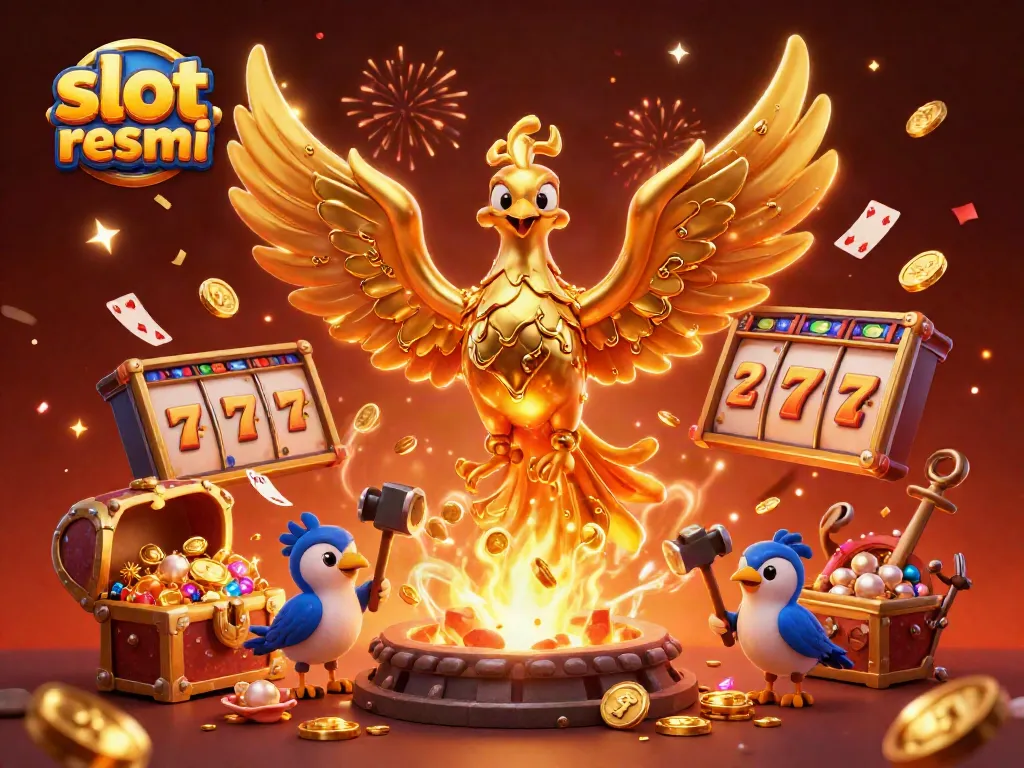 Experience thrilling jackpots with slot resmi surrounded by golden coins and vibrant game elements.