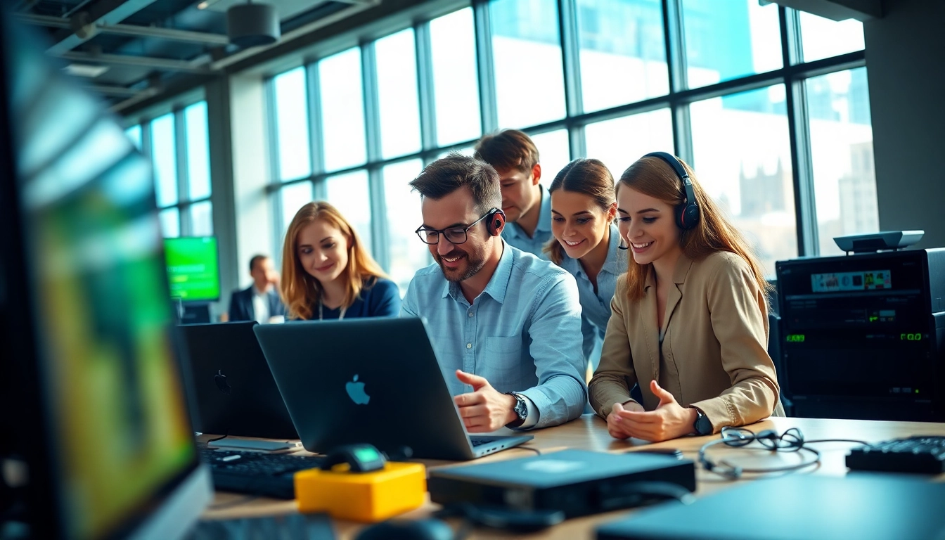 Engaged IT support team exemplifying business IT support London collaboration.