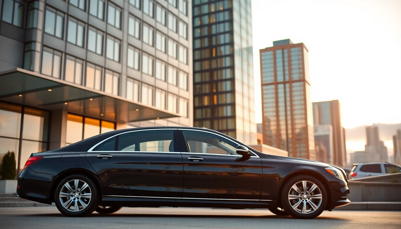 Experience premium black car service vancouver with a luxury sedan parked outside a classy hotel.