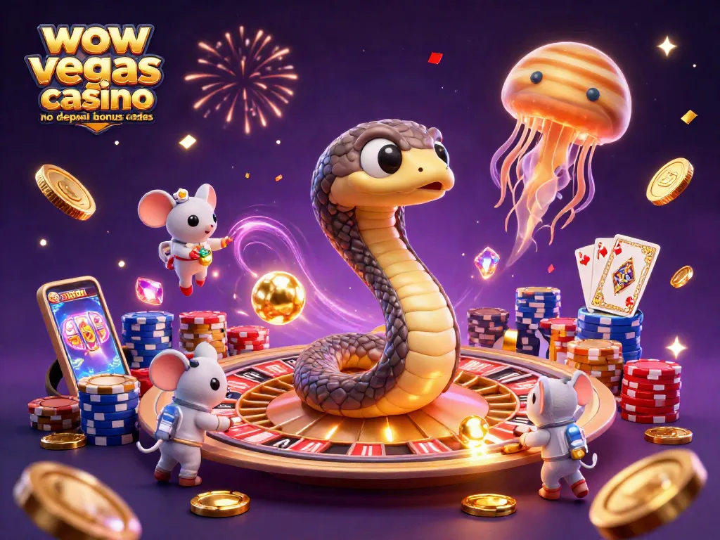 Place bets and win with wow vegas casino no deposit bonus codes in this exciting, vibrant illustration.