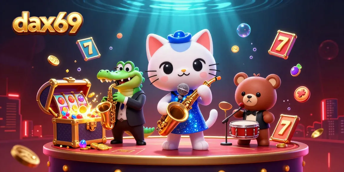 Gambarkan aksi menarik di dax69 dengan kucing penyanyi jazz dan teman-temannya di panggung kasino.