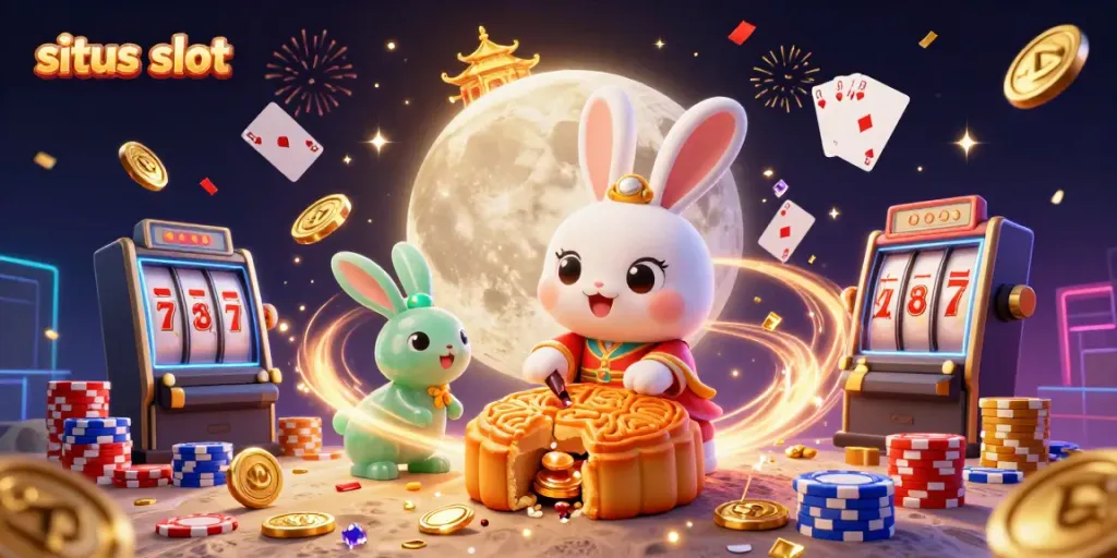 Menangkan permainan di situs slot dengan ilustrasi pahlawan bulan yang baru saja mengeluarkan chip poker dari bulan.