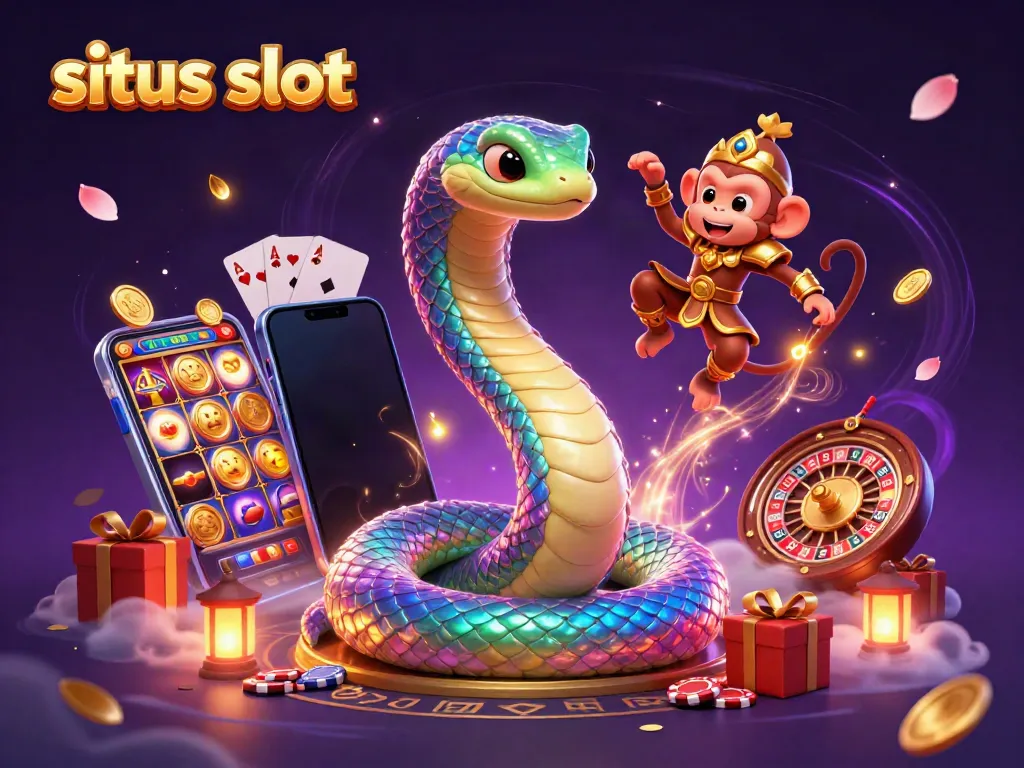 Menggali situs slot yang menarik dengan permainan slot yang penuh warna dan naga pelangi bercahaya.