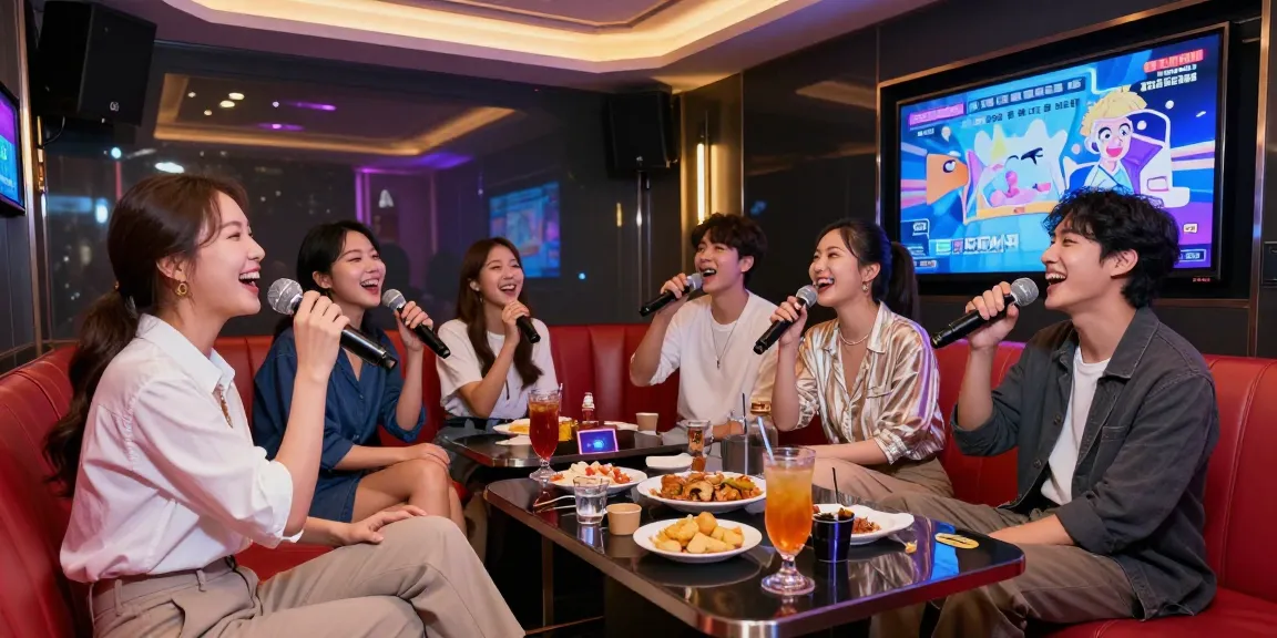 인천쓰리노에서 즐거운 노래와 음료를 나누는 친구들의 모습