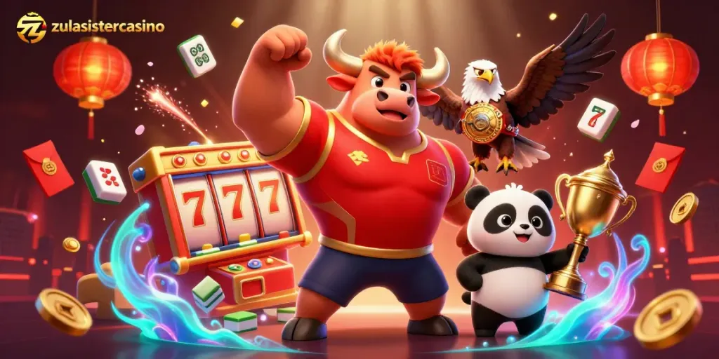 Experience exciting gameplay at zulasistercasino with slot reels, jackpots, and festive decorations.