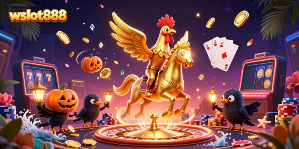 Menangkan jackpot bersama wslot888 dalam ilustrasi kasino malam yang menakjubkan.